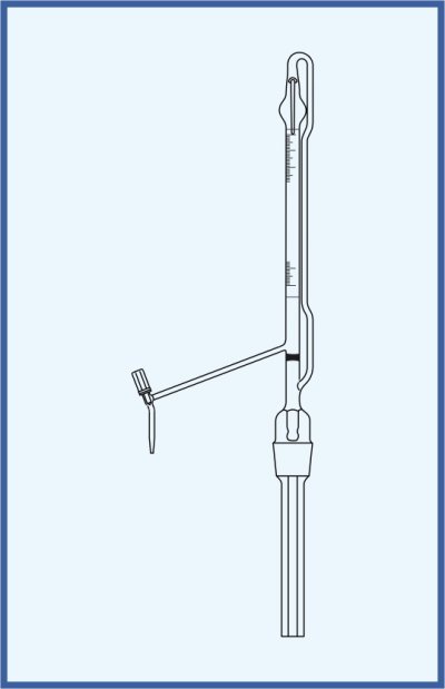 Automatische Bürette nach Pellet - mit PTFE Ventil, QUALICOLOR - mit Schellbach-Streifen, Klasse B