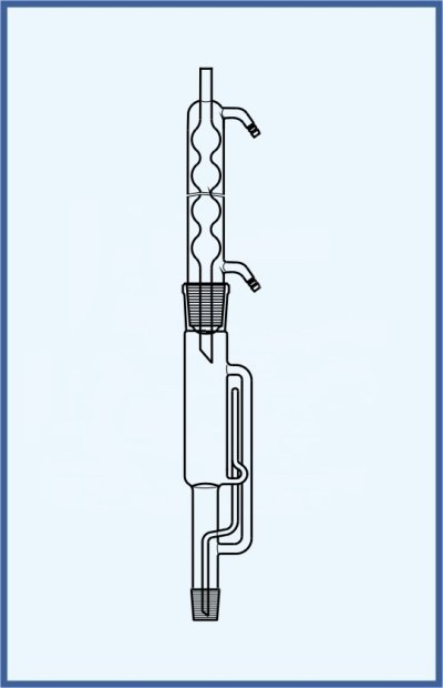 Chladič - Extraktor - extrakční přístroj podle Soxhleta s chladičem dle Allihna