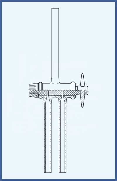 Stopcocks, valve and keys - 2 - way stopcock - complete with PTFE key