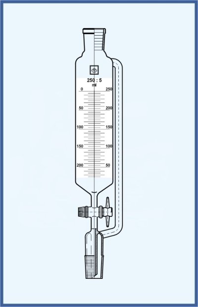 Dropping Funnels cylindrical - with teflon SJ stopcock, with pressure equalizing tube