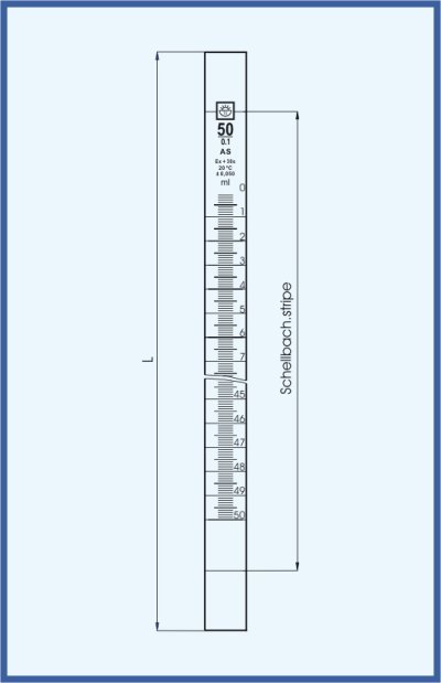 Burette tubes - with printing, with Schellbach Stripe, class AS