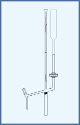 lateral valve, with intermediate stopcock with glass key, with Schellbach stripe, class AS