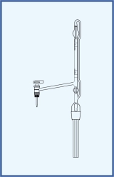 lateral glass key, with intermediate stopcock with glass key, with Schellbach stripe, class AS