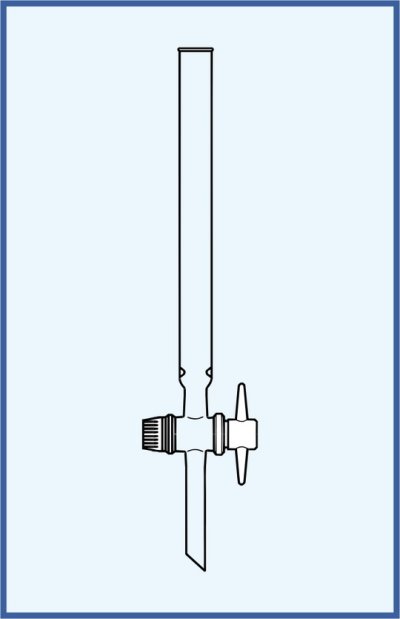 Chromatografická kolona - se zápichy a s kohoutem s teflonovým kladívkem