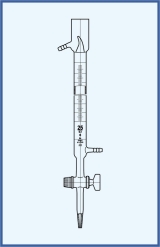 Burette acc. to Daffert, stopcock, glass key, Schellbach stripe