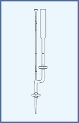 mit Einweghahn, Glas-Küken, mit Umlaufhahn mit Glas-Küken, mit Schellbach-Streifen, Klasse AS