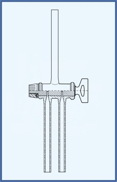 Hahn, Ventile und Küken - Zweiweghahn komplett mit Glas-Küken