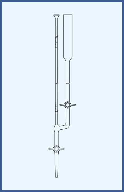 Microburettes according to Bang - with straight stopcock, PTFE key, with intermediate stopcock with PTFE key, class AS