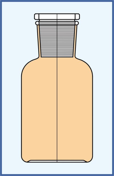 Bottles reagent - wide mouth - ground-in flat stopper, standard shape - amber