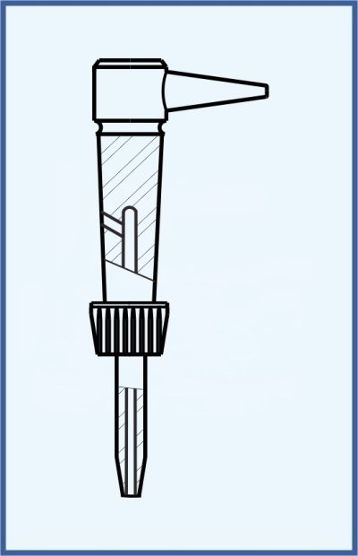 Kohouty, ventily a kladívka - kladívko - boční teflonové se špičkou, vč. O kroužku, matky a podložky