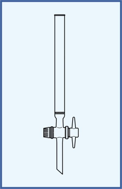 Chromatografická kolona - s fritou (porozita 0)  a s kohoutem s teflonovým kladívkem