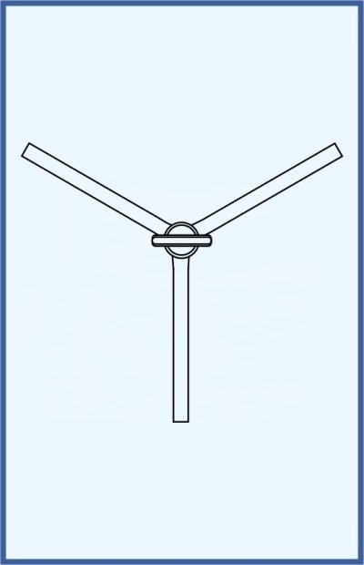 Stopcocks, valve and keys - Y-bore stopcock, complete with glass key