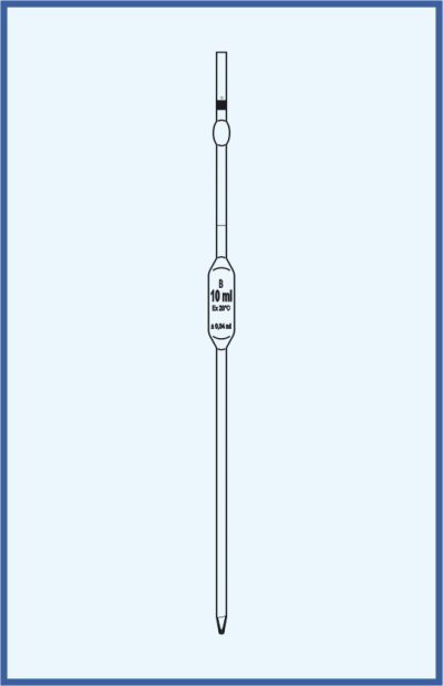 Pipette - Vollpipette, QUALICOLOR, COLOR CODE - mit einer Marke - erweiterte Ausführung mit Sicherheitskugel, Klasse B