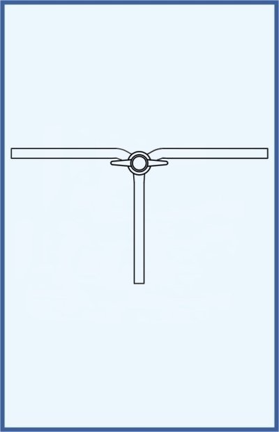 Stopcocks, valve and keys - 3 - way stopcock acc. to Czako, complete with PTFE key