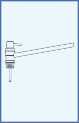 Bürettenhahn, seitlich, mit seitlichem PTFE-Küken und Spitze