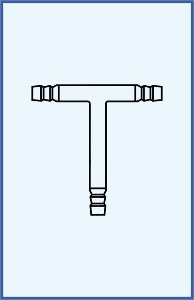 Connecting tube - T - shape with hose connections