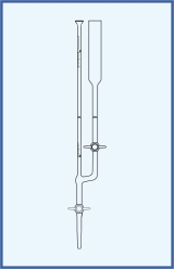 with straight stopcock, PTFE key, with intermediate stopcock with PTFE key, class AS