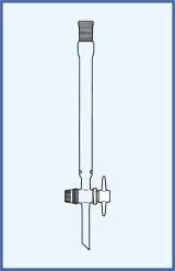 with indentations and SJ socket, with stopcock with PTFE key