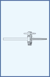 burette stopcock complete with PTFE key, with tip, class AS