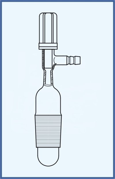 Hahn, Ventile und Küken - Exsikatoren-Ventil mit NS, für Deckeltubus