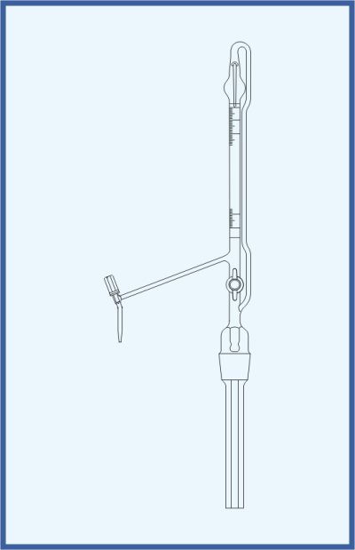 Automatic burettes according to Pellet - with PTFE valve, QUALICOLOR - with intermediate stopcock with PTFE key, with Schellbach stripe, class AS