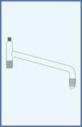 Destillierbrücke mit Schliffhülse NS 14/23 für Thermometer,mit zwei NS-Kernen