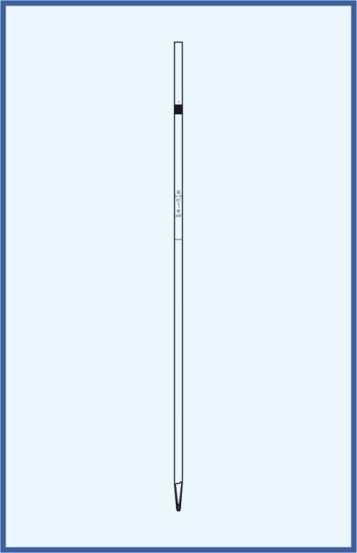 Pipette - Vollpipette, QUALICOLOR, COLOR CODE - mit einer Marke - gerade Ausführung, Klasse AS