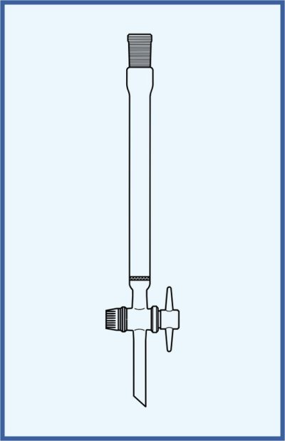Chromatografická kolona - s fritou (porozita 0), s NZ zábrusem a s kohoutem s teflonovým kladívkem