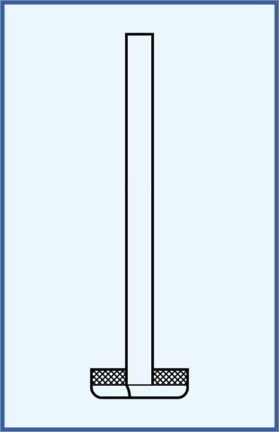 Gas distribution tube - centrally fused-on bowl with filter disc