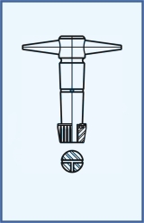 teflonové kladívko s trojcestným vrtáním pro trojcestné kohouty vč. O kroužku, matky a podložky