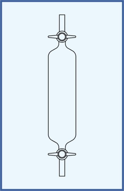 Tube gas collecting - with straight stopcocks - PTFE key