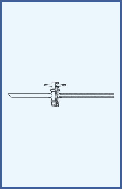 Kohouty, ventily a kladívka - kohout jednocestný pro dělící nálevky - kompletní s teflonovým kladívkem
