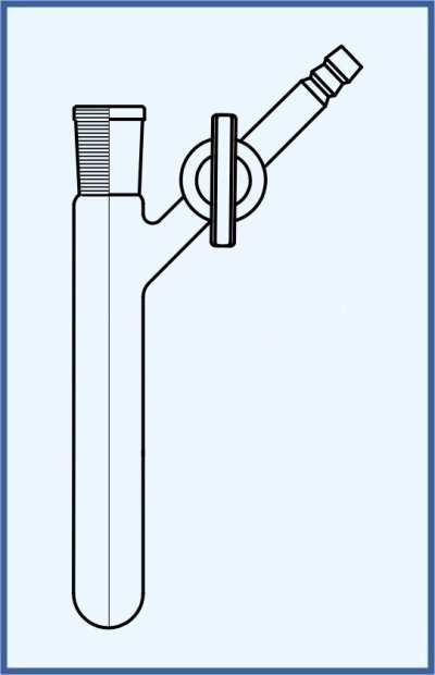 Zkumavka - Nitrogenová trubice - Schlenkova trubice, s kohoutem, se skleněným kladívkem