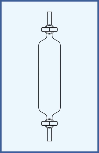 Vzorkovnice na plyny - s rovnými kohouty - skleněné kladívko