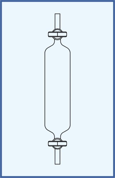 Tube gas collecting - with straight stopcocks - glass key