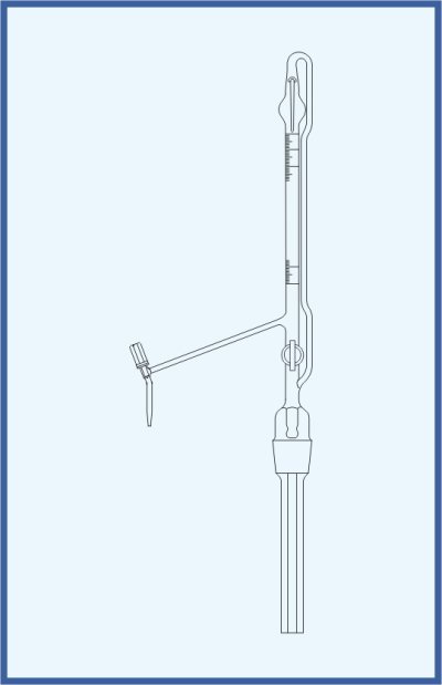 Automatic burettes according to Pellet - with PTFE valve, QUALICOLOR - with intermediate stopcock, glass key, class AS