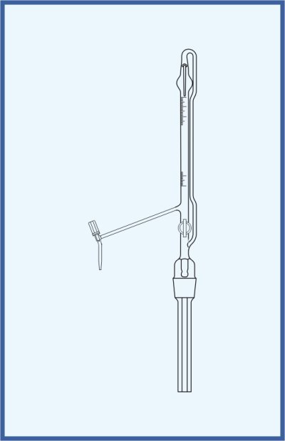 Automatic burettes according to Pellet - with PTFE valve, QUALICOLOR - with intermediate stopcock, glass key, class B