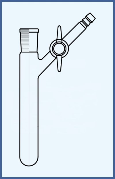 Zkumavka - Nitrogenová trubice - Schlenkova trubice, s kohoutem, s teflonovým kladívkem