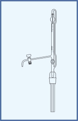 with intermediate stopcock, glass key, with Schellbach stripe, class B