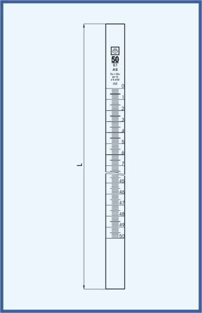 Burette tubes - with printing, class AS