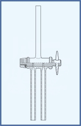 2 - way stopcock - complete with PTFE key