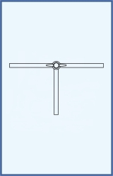 3 - way stopcock, complete with PTFE key, T - bore