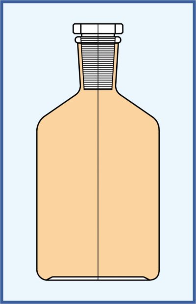 Reagenční  lahev - Steilbrust - úzkohrdlá, se zabroušenou zátkou - hnědá