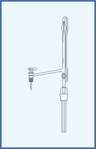 Automatic burettes according to Pellet - lateral key, QUALICOLOR - lateral glass key, with intermediate stopcock with glass key, class B