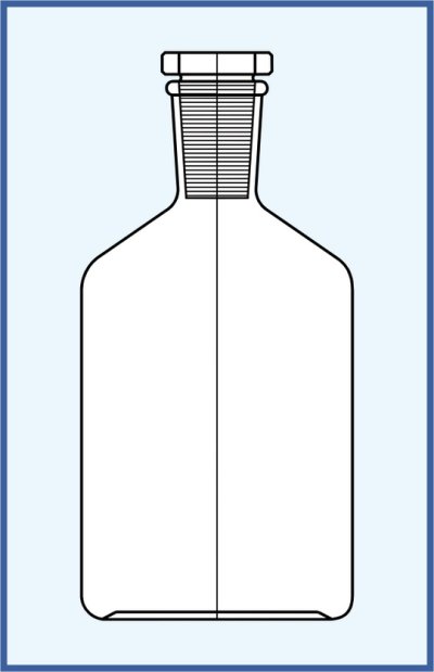 Reagenční  lahev - Steilbrust - úzkohrdlá, se zabroušenou zátkou - čirá
