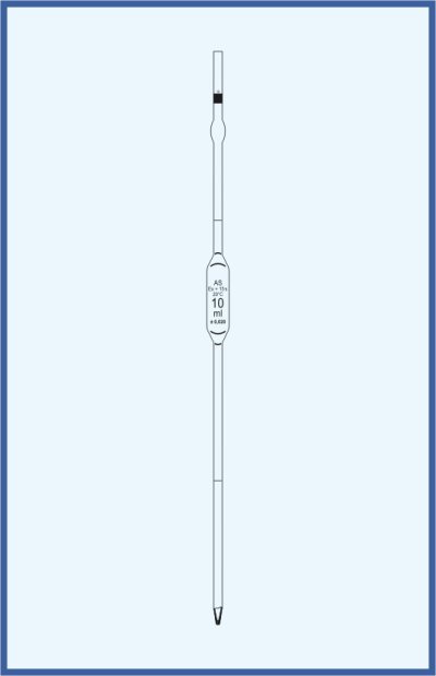 Pipette - Vollpipette, QUALICOLOR, COLOR CODE - mit zwei Marken - erweiterte Ausführung mit Sicherheitskugel, Klasse AS