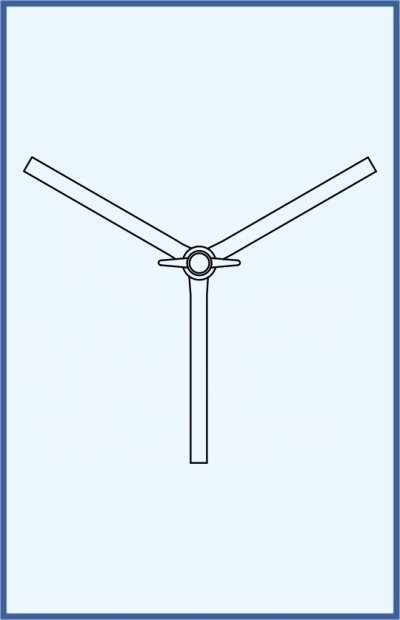 Kohouty, ventily a kladívka - Y-kohout trojcestný, kompletní s teflonovým kladívkem