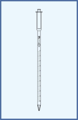 Graduated pipette, class AS, with glass piston