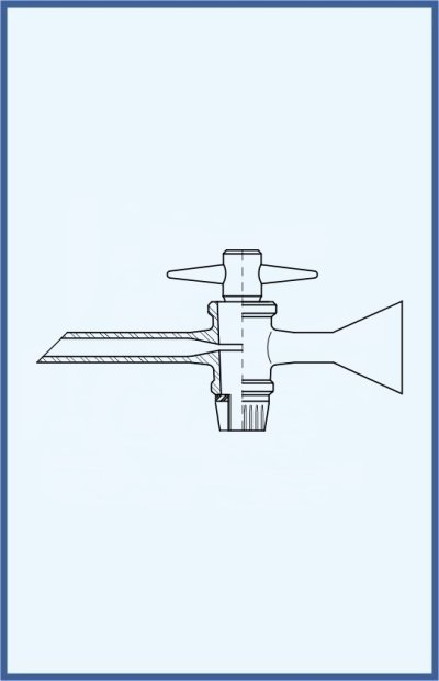 Kohouty, ventily a kladívka - kohout jednocestný pro dělící nálevky, teflonové kladívko, široká trubička, kompletní
