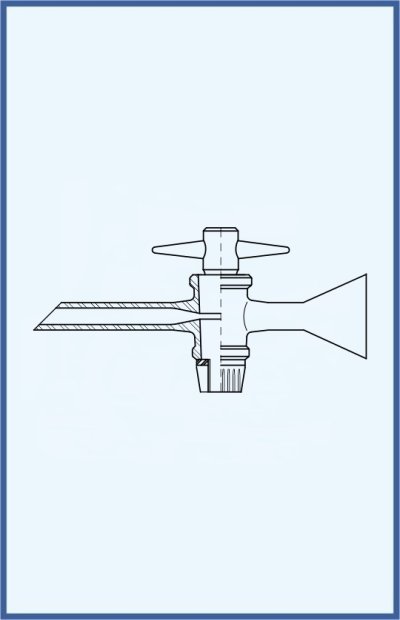 Hahn, Ventile und Küken - Einweghahn für Scheidetrichter, PTFE Küken, mit breitem Rohr, komplett